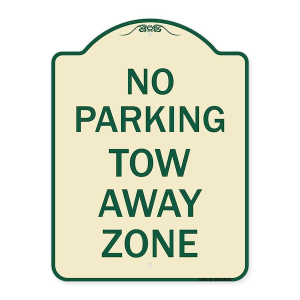 Signmission No Parking Tow Away Zone Heavy-Gauge Aluminum Architectural Sign, 24" x 18", TG-1824-23650 A-DES-TG-1824-23650 - main